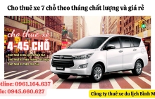 Cho thuê xe 7 chỗ theo tháng chất lượng và giá rẻ tại Thuê xe du lịch Bình Minh