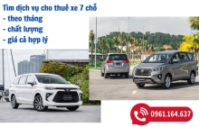 Tìm dịch vụ cho thuê xe 7 chỗ theo tháng chất lượng, giá cả hợp lý