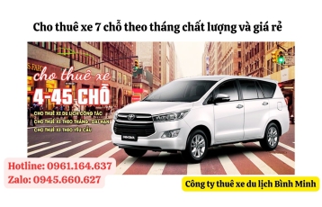 Cho thuê xe 7 chỗ theo tháng chất lượng và giá rẻ tại Thuê xe du lịch Bình Minh