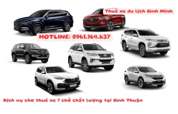 Dịch vụ cho thuê xe 7 chỗ chất lượng tại Bình Thuận từ Thuê xe du lịch Bình Minh